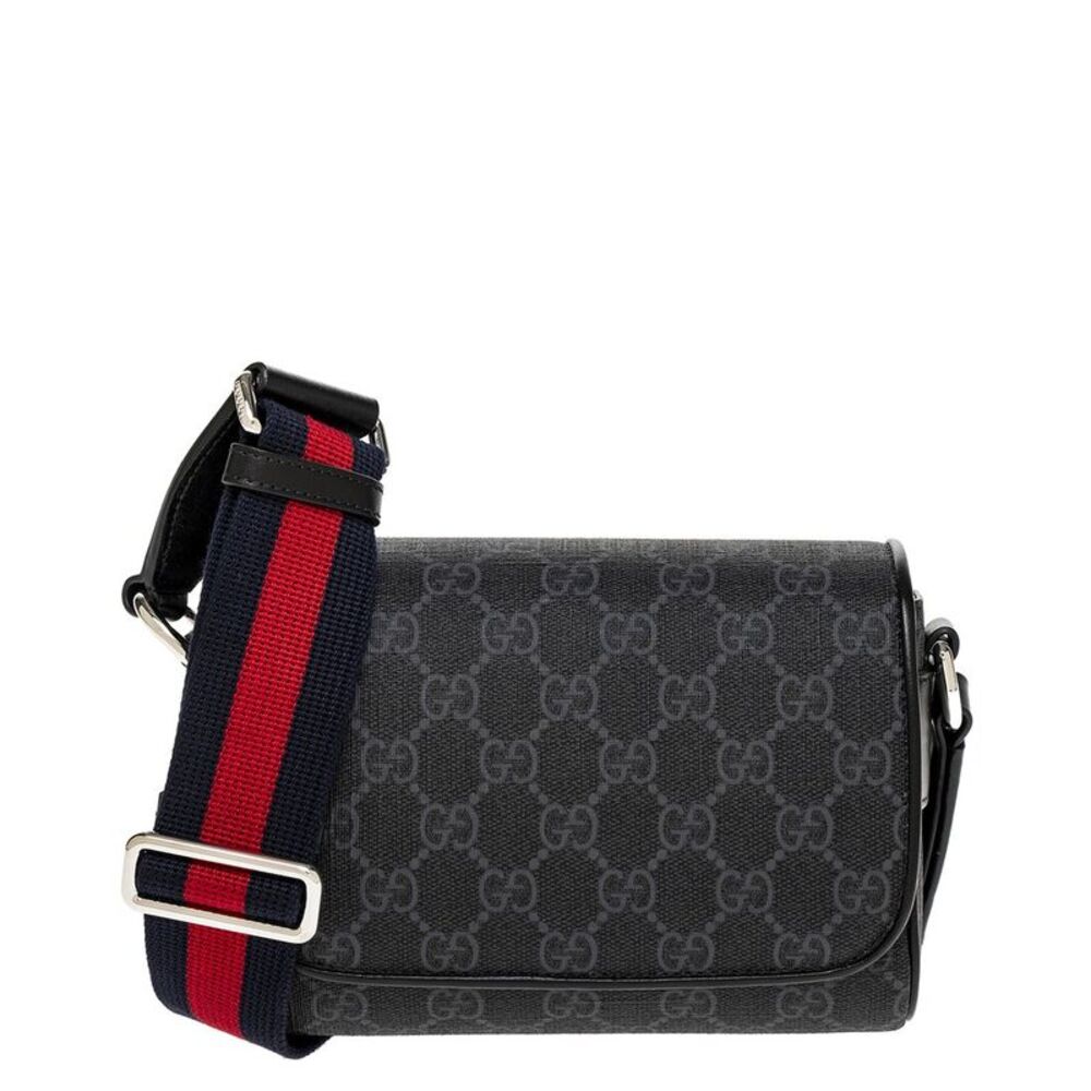Gucci Gg Super Mini Gg Supreme Canvas & Leather Crossbody, Black